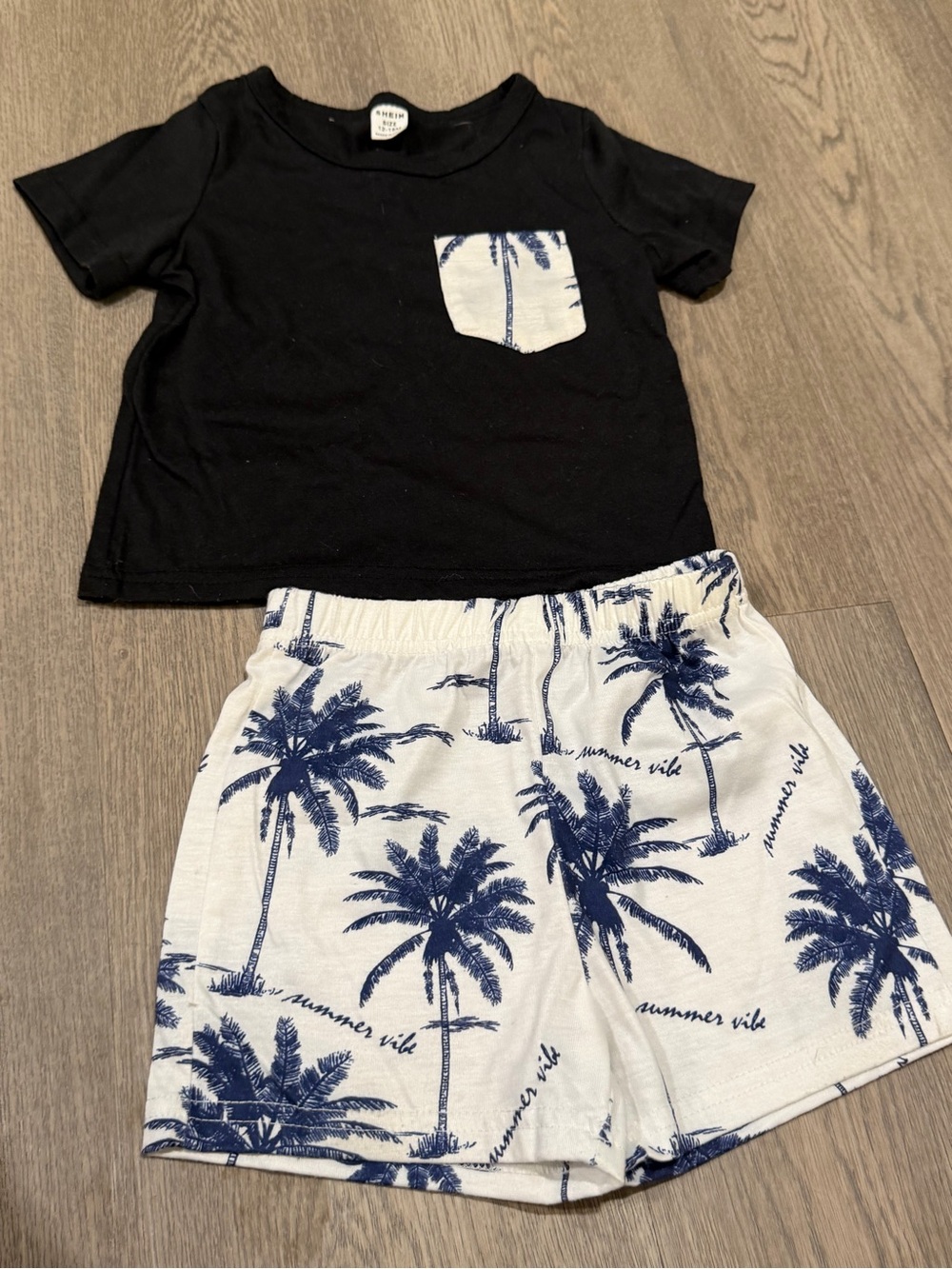 2Pcs Baby Boy Summer Toddler Palm Tree Beach T Shirt Short Set 12-18 Months